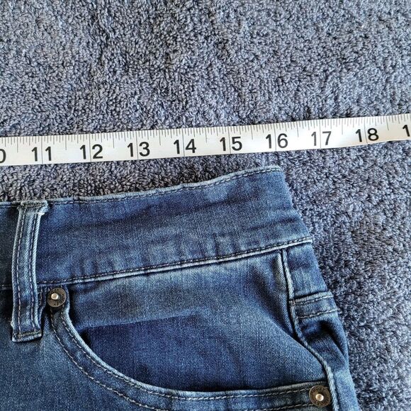 Mugsy Fultons Jeans Mens Size 35x29 Dark Wash Whiskering Stretch Pockets - Picture 5 of 11